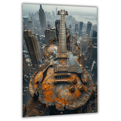 Painting Guitar and the city