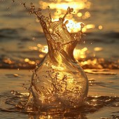 Painting Drop on water in the form of a vase