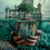 Painting Globe underwater