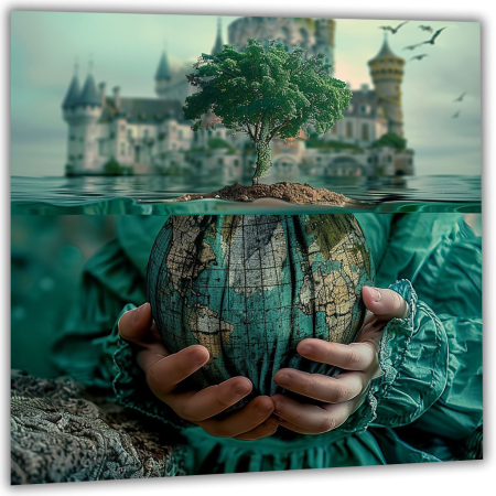 Painting Globe underwater