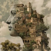 Painting Structure in the shape of a face