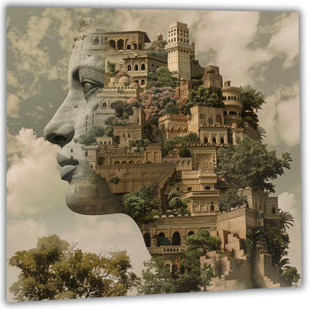 Painting Structure in the shape of a face