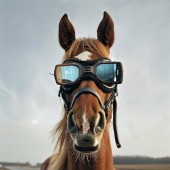 Painting Horse with Glasses
