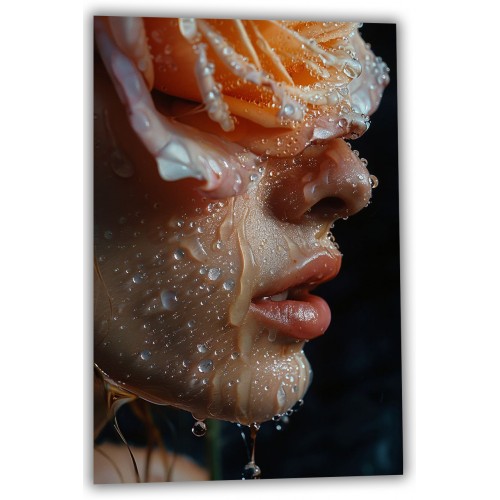 Painting Face with water drops