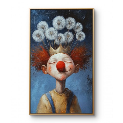 Joyful Crown – Contemporary Whimsical Portrait Wall Art