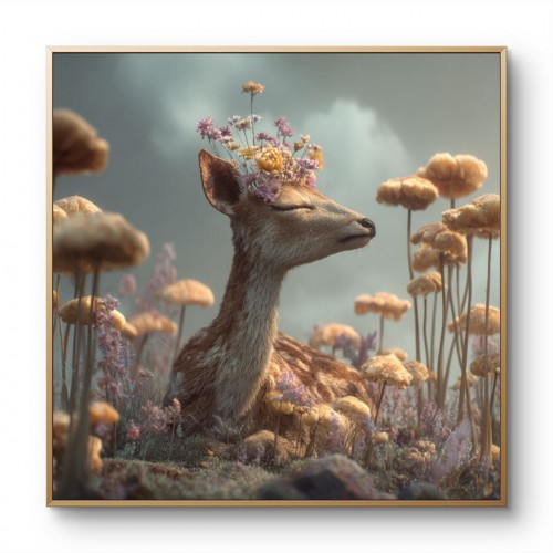 Whisper of the Meadow – Contemporary Dreamlike Deer Wall Art