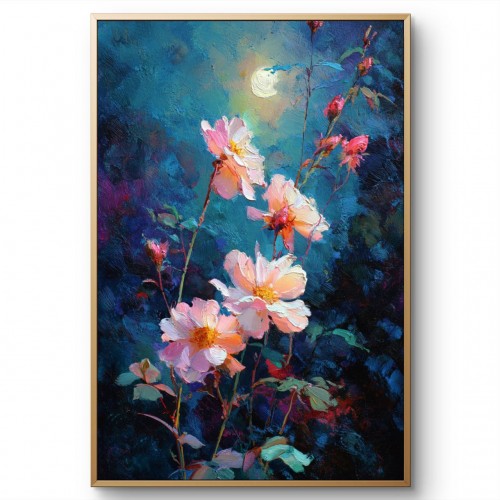 Midnight Bloom – Contemporary Floral Wall Art