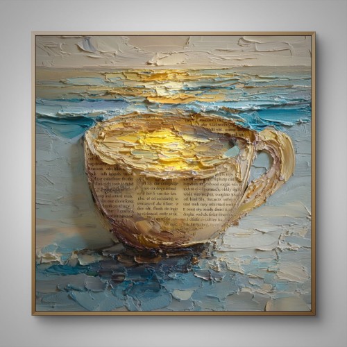 Golden Pause – Contemporary Textured Still Life Wall Art
