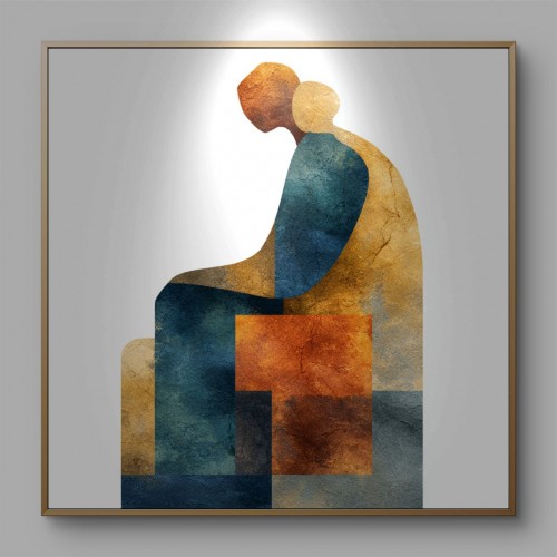 Weight of Thought – Minimalist Abstract Figure Wall Art