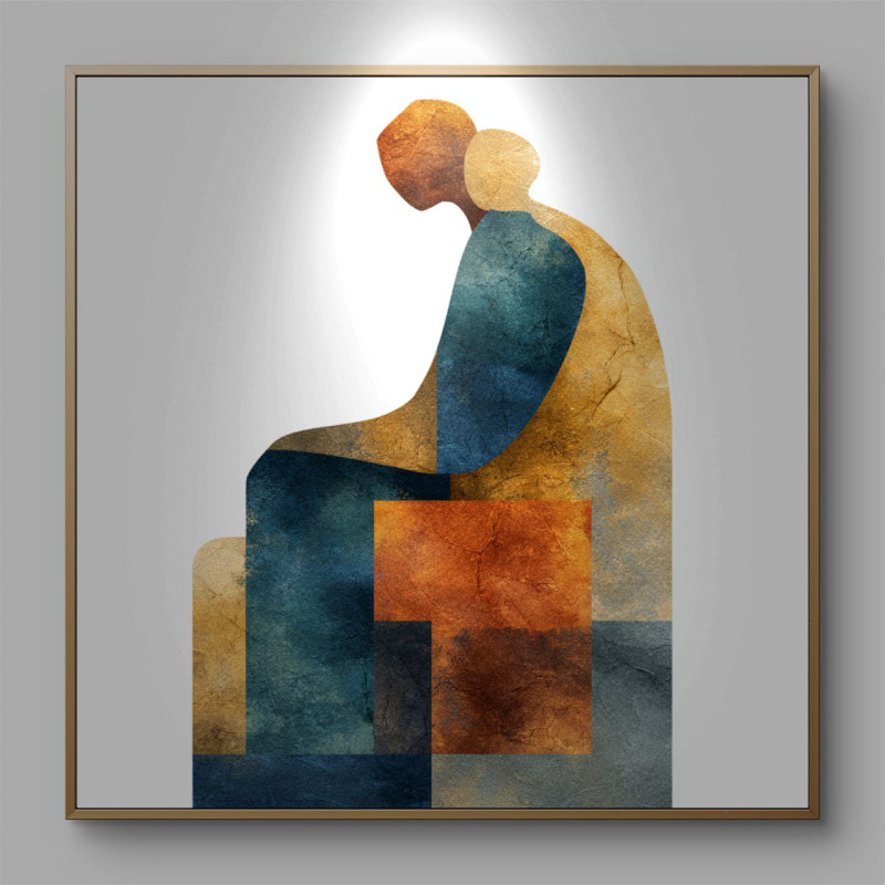 Weight of Thought – Minimalist Abstract Figure Wall Art