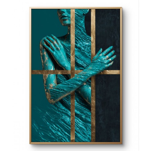 Between Water and Gold – Contemporary Abstract Portrait Wall Art