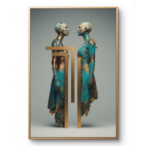 Parallel Souls – Contemporary Abstract Dual Portrait Wall Art