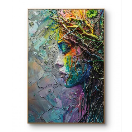 Colorful Abstract Face Art Colorful Abstract Face Art