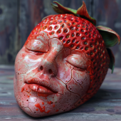 Picture on glass Strawberry Man