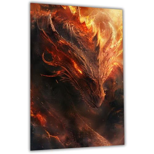 Painting on glass Fire dragon