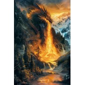 Fire dragon in nature