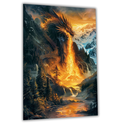 Fire dragon in nature