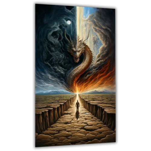 Glass painting Yin and Yang