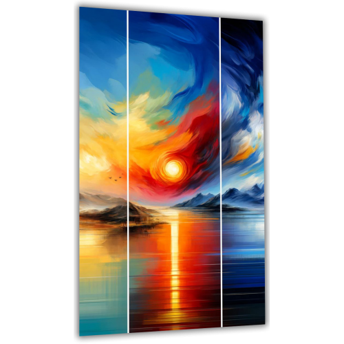Painting on glass Fiery sun