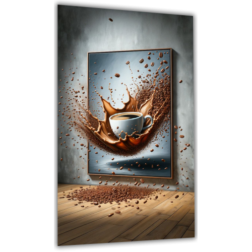 Picture on glass Cup of coffee