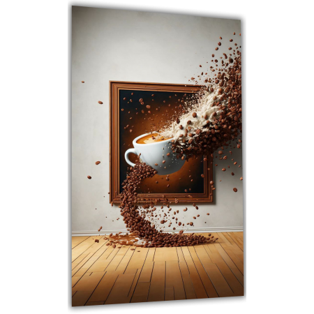 Picture on glass Splashes of coffee