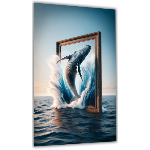 Painting on glass Dolphin