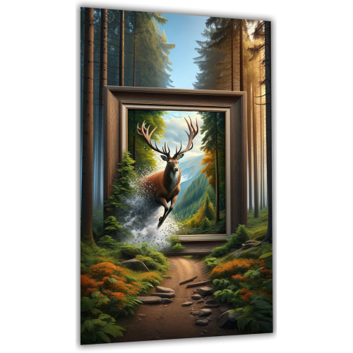 Painting on glass Red deer