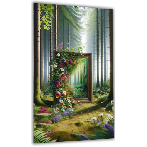 Painting on glass Flowers in the forest