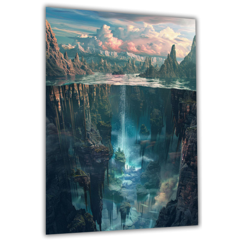 Painting on glass Rocks under water