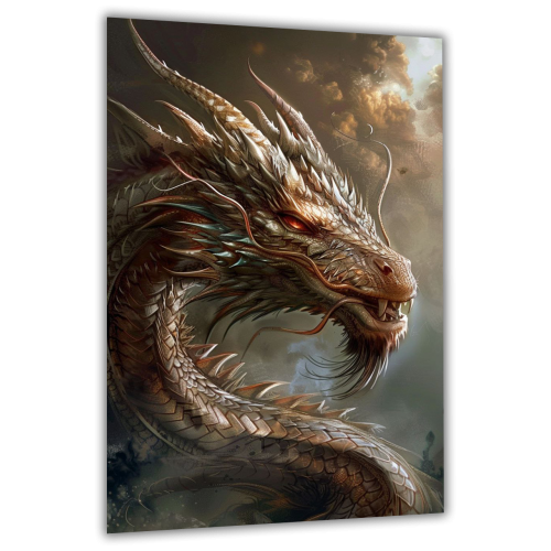 Painting on glass Fiery dragon eye