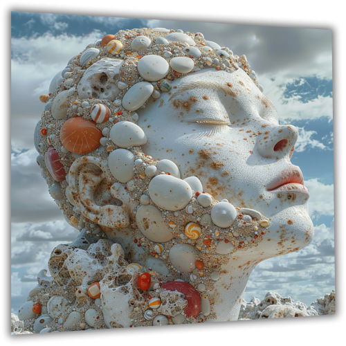 Painting on glass Girl sea breeze