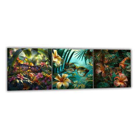 Painting on glass Glasses and flowers