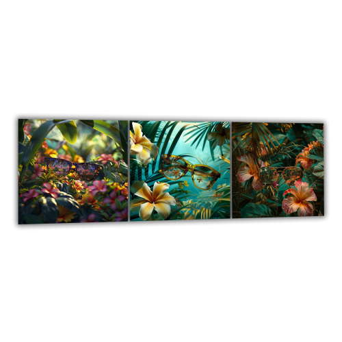 Painting on glass Glasses and flowers