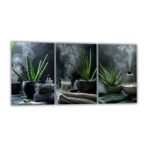 Painting on glass Aloe